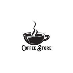 Vintage coffee store logo template
