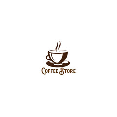 Vintage coffee store logo template