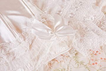 Fototapeta na wymiar Detail of wedding lingerie