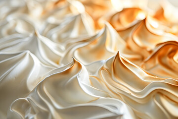 A Close-Up Texture of a Golden Brown Toasted Meringue - obrazy, fototapety, plakaty