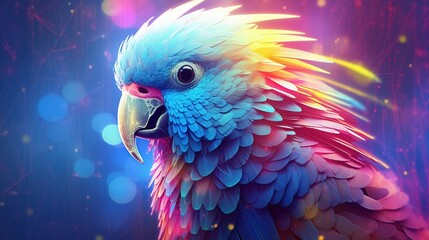 Colorful beautiful parrot. Illustration for cover, card, postcard, interior design, decor, invitations or print.