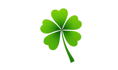 Green leaf of a plant clover isolated on white background, Green icon,  flat green vector icon, Happy St Patricks day, Good luck leaf clover flat For apps and websites, PNG.