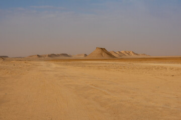 Fototapeta na wymiar Sahara desert in Tunisia, North Africa. Beautiful landscape sand and dunes.