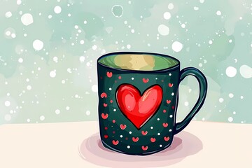 a heart for Valentine's day, a romantic postcard template