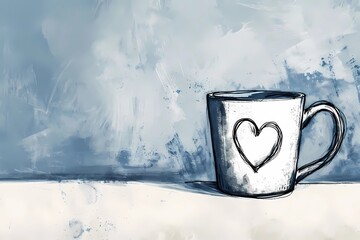 a heart for Valentine's day, a romantic postcard template