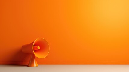 yellow megaphone on white background isolated