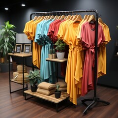 Fashionable Clothing Display in a Modern Boutique