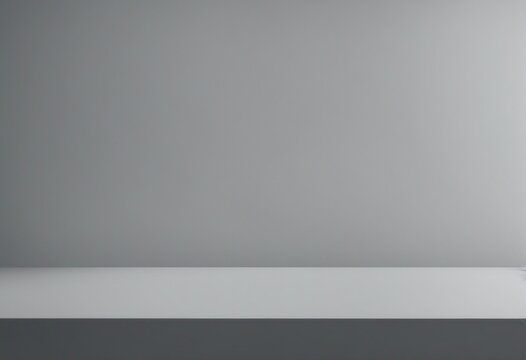 Minimalistic abstract gentle light grey background for product presentation with light and shadow