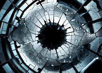Naklejka premium Broken glass effect, glass texture, Generative AI