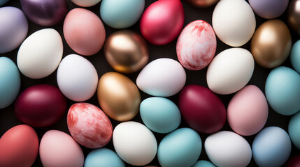Colorful easter eggs as a background.
