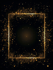 Golden Sparkle Frame on Black
 - obrazy, fototapety, plakaty