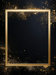 Obraz premium Golden Sparkle Frame on Black 