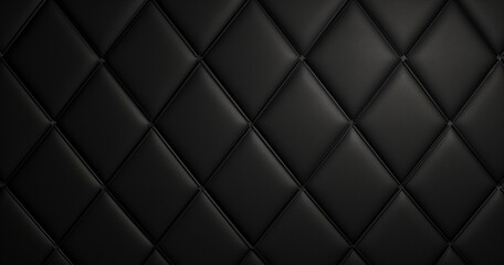 Fototapeta na wymiar Black Quilted Leather Texture 