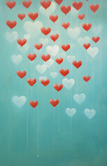 Heart Balloons on Teal
