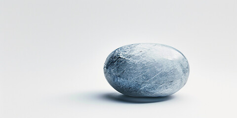moonstone with bluish-white sheen on a minimalist white background