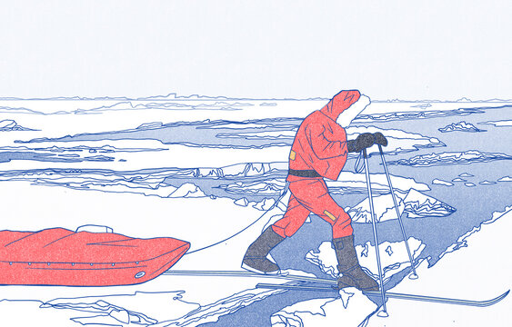 Skieur sur la banquise