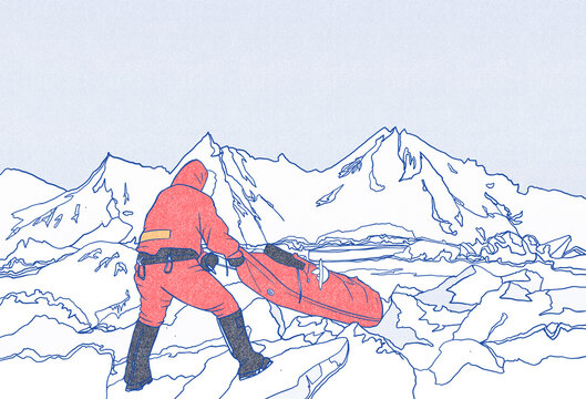 Skieur dans la banquise