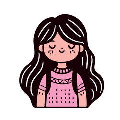 little girl. vector illustration of a little girl