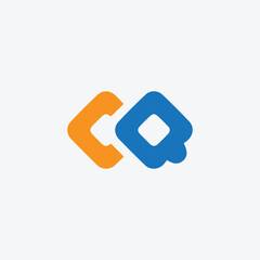 letters cq text logo design vector