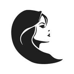 Beautiful girl silhouette. Vector drawing.
