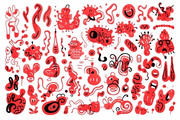 xplore this captivating compilation of dynamic red marker strokes, created with various pressure and angles to evoke a sense of movement and drama