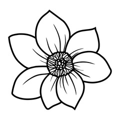 Hand drawn simple flower illustration