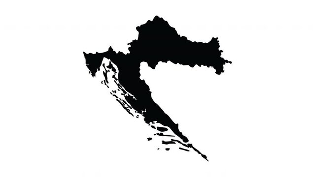 Animation forms a map icon for the country of Croatia