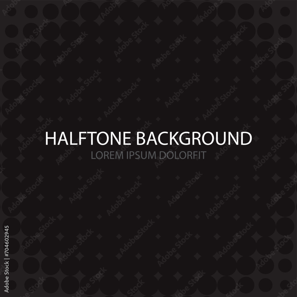 Wall mural halftone dots. background with round halftone dots and place for personal text
