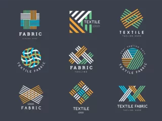 Fotobehang Textile logo. Symbols for sewing industry tailor workshop badges recent vector templates set with place for text © ONYXprj