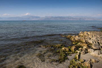 Ionian sea and albanian mountains