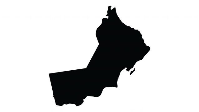Animation forms a map icon for the country of Oman