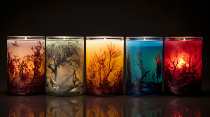  Glass candles made from soy wax