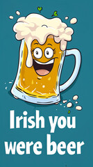 St. Patrick's day beer quote vector art post reel story