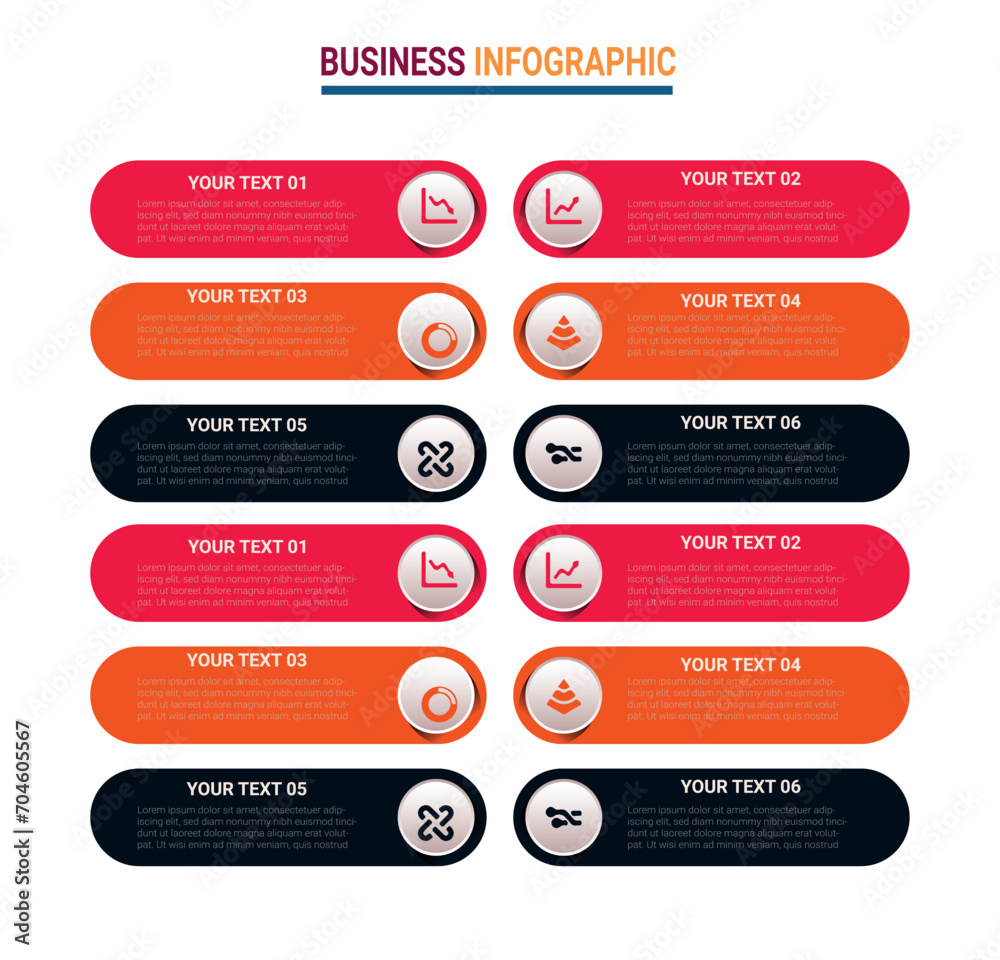 Fototapete infographic elements data visualization vector design template. can be used for steps, options, busi