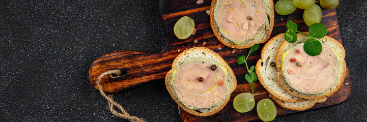 foie gras sandwich fresh delicious fresh goose or duck liver eating cooking appetizer meal food...