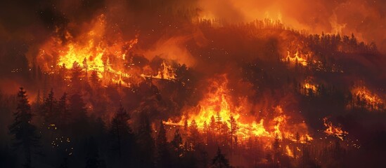 Fototapeta na wymiar Devastating wildfire