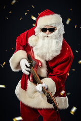 playing guitar santa