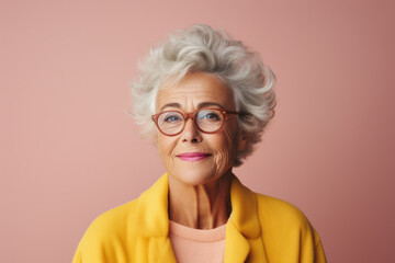  Elegant Senior Woman with Stylish Glasses