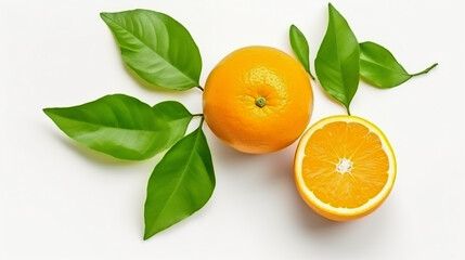  Isolate of orange fruit with slice leaves