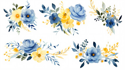 Floral frame with watercolor flowers, decorative flower background pattern, watercolor floral border background