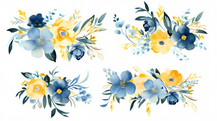 Floral frame with watercolor flowers, decorative flower background pattern, watercolor floral border background