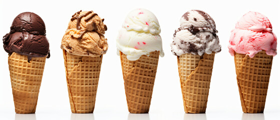  Isolated on a white background a set of ice cream