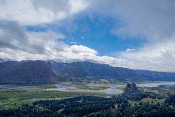 mountains landscape with clouds