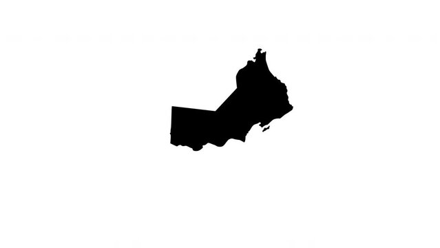 Animated video of Oman country map icon