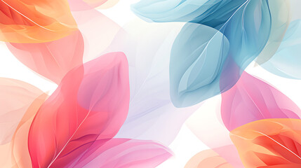 Soft Pastel Colored Abstract Colorful Leaf-Themed Background