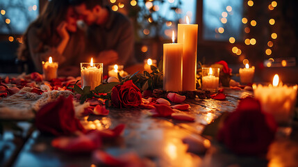 Eternal Embrace: Romantic Elegance Captured in Candleligh
