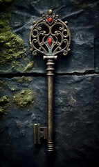 Antique Key to Secret Realms - Mystical Object AI-Generated Image