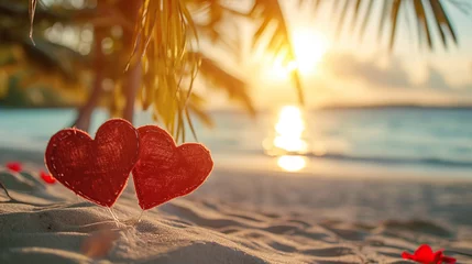Zelfklevend Fotobehang heart on the beach © ReisMedia
