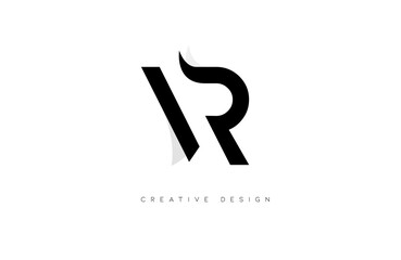 Black VR letter logo, minimalist vr logo icon design with simple elegant clean and modern look.