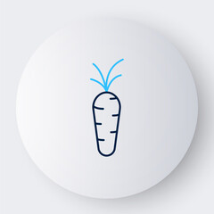 Line Carrot icon isolated on white background. Colorful outline concept. Vector